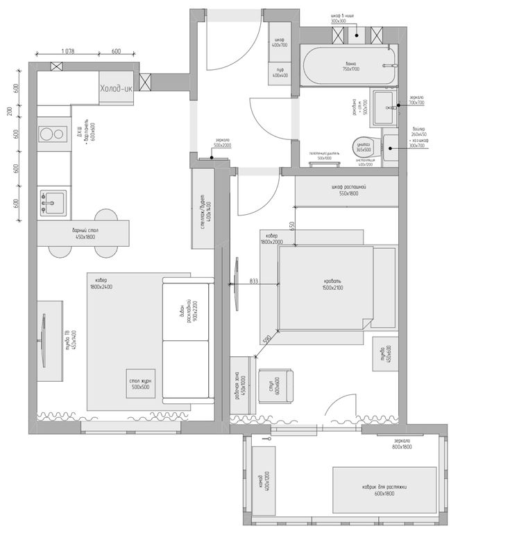 Планировка Помещение, 204.4 м²